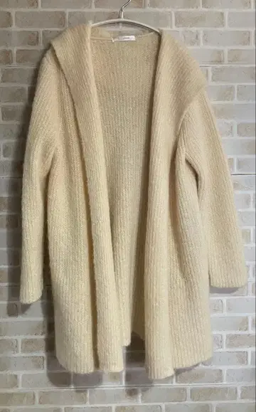 DoCLASSE 후드 부착 가디건 알파카 89% M~XL