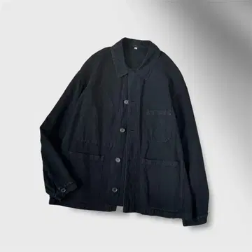 VETRA 코튼 린넨 커버올 자켓 블랙 프랑스제