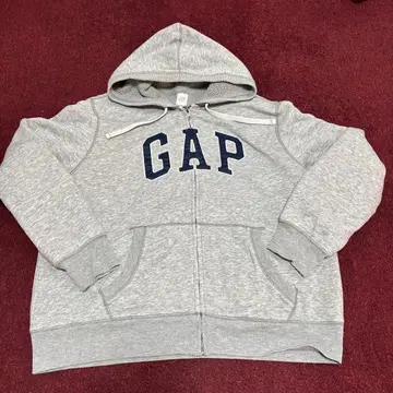 GAP 그레이 후드 부착 보아 안감 집업 후드티 XL