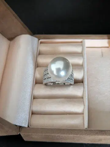 럭셔리 실버 인공 펄 반지