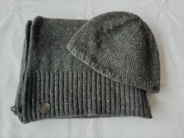 theory 울 캐시미어 니트 모자 & 스톨 그레이