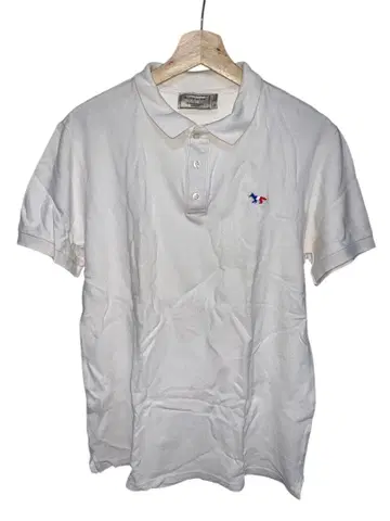 메종 키츠네 화이트 피케 셔츠 M