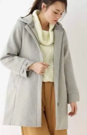 쿠튀르 브로치 비버 코트 사이즈 M 그레이