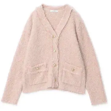 suadeo 트위드 니트 자켓 핑크