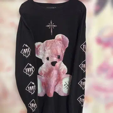 TRAVAS TOKYO 빅 롱T 곰 핑크 x 블랙