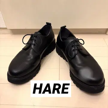 HARE 블랙 레이스업 슈즈