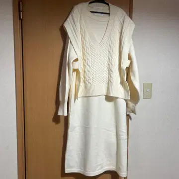 THE SHOP TK 니트 원피스 세트 L 아이보리