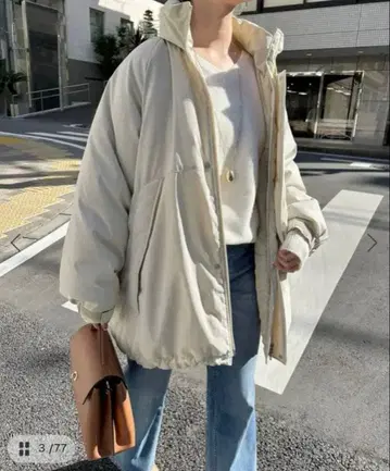 슬로브 이에나 워셔블 충전솜 몬스터 후드티 블루종