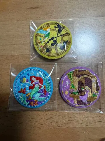 디즈니 자수 캔뱃지 3개 세트 (낱개 판매 가능)