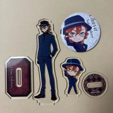 문호 스트레이독스 나카하라 츄야 아크릴 스탠드 캔뱃지 세트