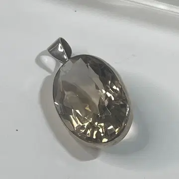 Silver925 타원형 스모키 쿼츠 펜던트 헤드