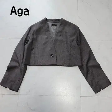 Aga 아가 노카라 자켓 숏 기장 그레이