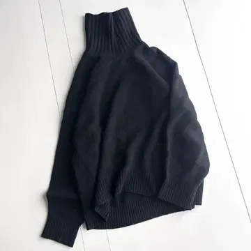 BEAUTY&YOUTH 울 캐시미어 루즈 터틀넥 니트 블랙