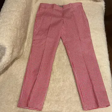 theory luxe 빨흰 깅엄 체크 팬츠 040