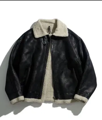 인조 가죽 파이핑 페이크 무스탕 B3 보아 플라이트 자켓