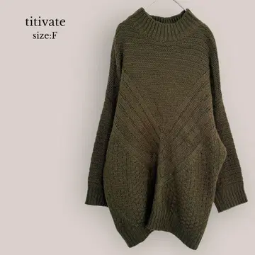 티티베이트 titivate 돌먼 슬리브 니트 루즈핏 하이넥