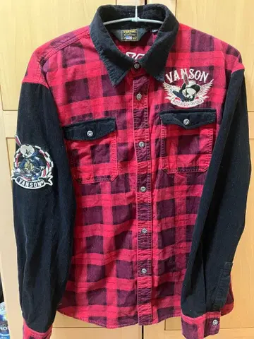 VANSON 체크 무늬 플란넬 셔츠 XL T.F.O.A