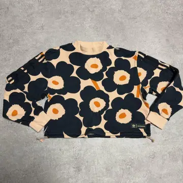 마리메꼬 아디다스 우니꼬 패턴 크롭 맨투맨