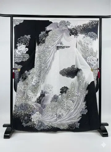 [ 컨디션 최상 ] 새상품 순수 실크 호몬기 공작 은사 모노톤 청순 일품