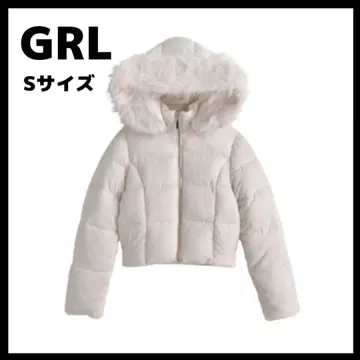 GRL 후드 부착 다운 자켓 S 사이즈 화이트