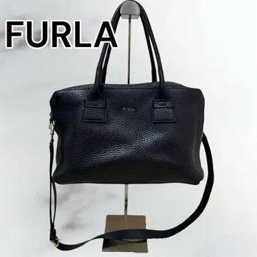 [ 새상품급 ] FURLA 훌라 블랙 가죽 2way 백 뒷면 포켓 부착