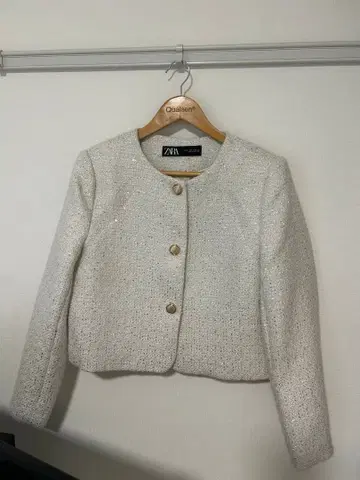 ZARA 라메 믹스 화이트 자켓