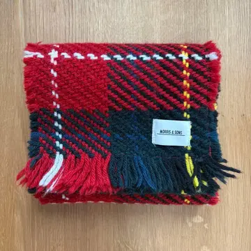 MORRIS & SONS 아일랜드제 울 프린지 체크 머플러