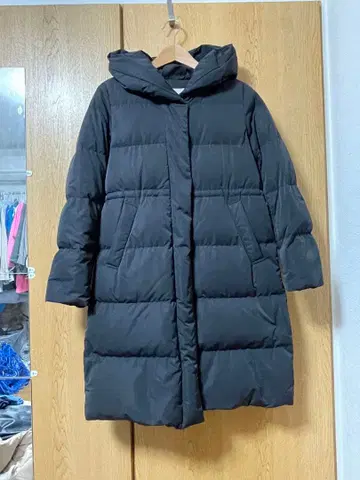 IENA 블랙 다운 자켓 후드 부착