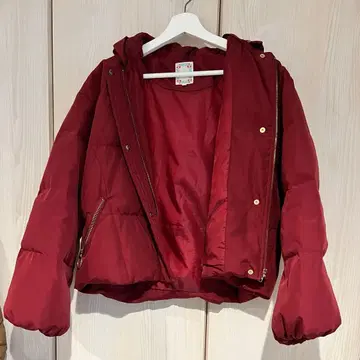 BEAMS HEART 버건디 다운 자켓 사이즈 1