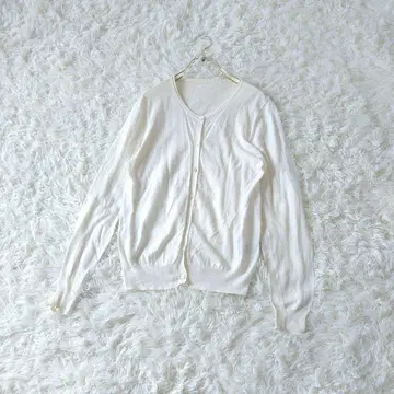 어반 리서치 가디건 화이트 One 코튼 심플 무지