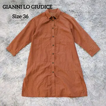 잔니 로 주디 체 실크 혼방 셔츠 원피스 36 오렌지 브라운