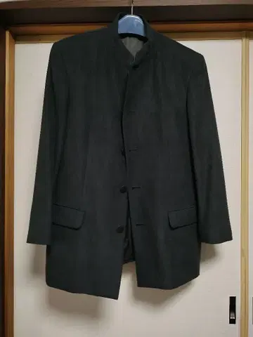 마오 칼라 다크 그레이 테일러드 자켓