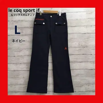새상품급 르꼬끄 스포르티브 골프 팬츠 속기모 여성용 L 네이비
