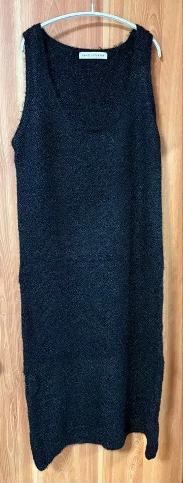 nano universe 블랙 슬리브리스 니트 원피스