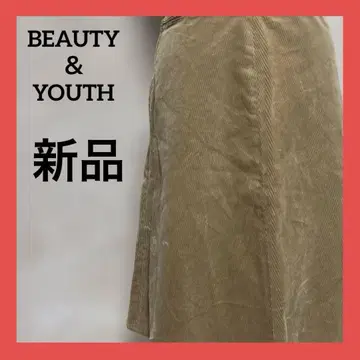 BEAUTY&YOUTH 코듀로이 스커트 M 베이지 일본제 새상품