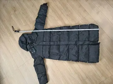 후드 부착 롱 다운 자켓 블랙