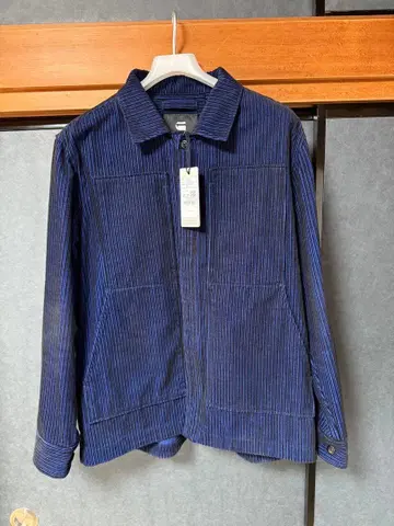 지스타로우 네이비 스트라이프 코듀로이 커버올