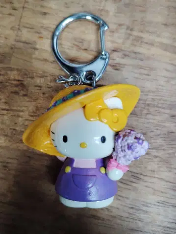 레어 홋카이도 한정 헬로키티 라벤더 키링 2002