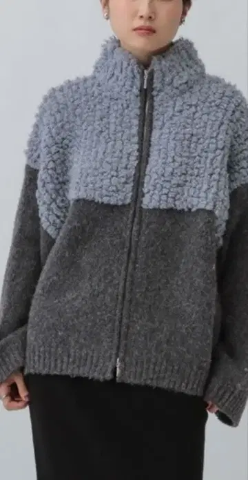 LEPSIM 플리스 절개 자켓 그레이