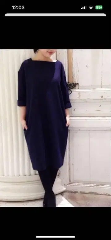 비어즐리 7부 소매 자수 원피스