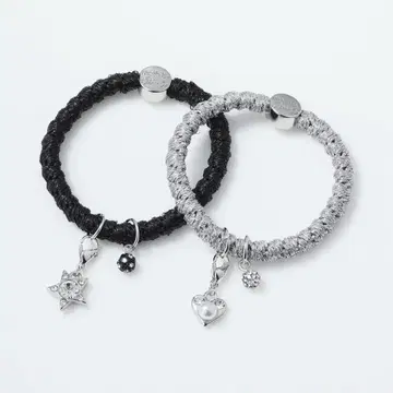 메이드 바이스 스타즈 모티브 참 부착 정전기 대책 팔찌 2개 세트