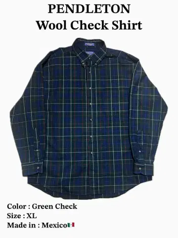 USA 구제 의류 펜들턴 울 체크 셔츠 XL