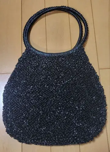 블랙 뜨개질 핸드백 링 핸들