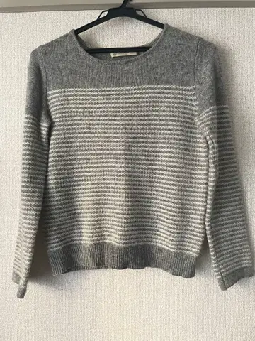 BEAUTY&YOUTH 그레이 니트 스웨터 라이트 그레이 보더