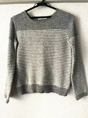 BEAUTY&YOUTH 그레이 니트 스웨터 라이트 그레이 보더