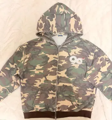 9090 카모 패턴 풀 집업 후드티