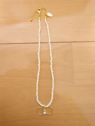 펄 리본 목걸이 쁘띠 로브 느와르