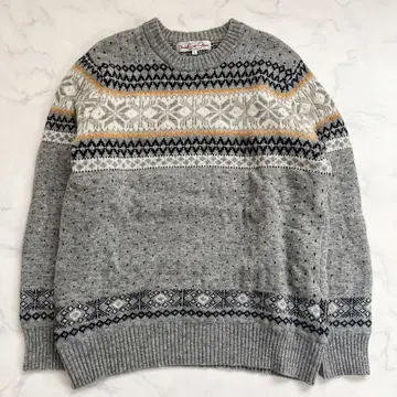 FREAK'S STORE 노르딕 무늬 니트 스웨터 그레이 L