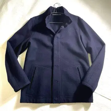 투모로우랜드 남성용 스탠드 카라 울 자켓 코트 네이비