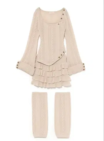 레이라 프릴 세트업 앤드메리 베이지